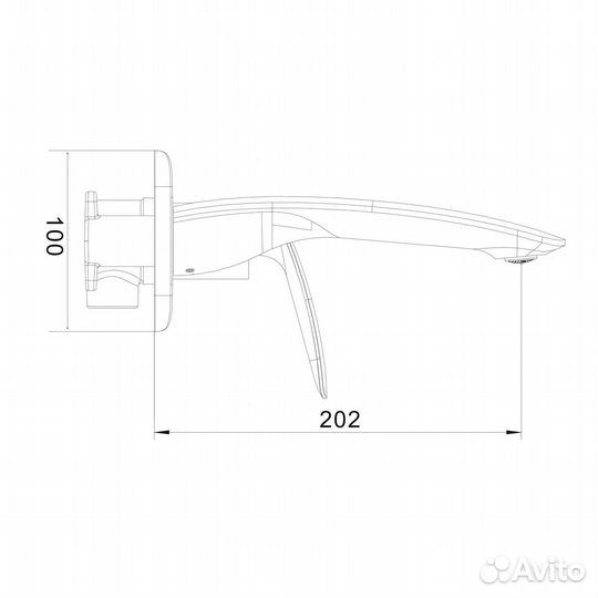 Смеситель для раковины встраиваемый Rose R11H R1141H, черный