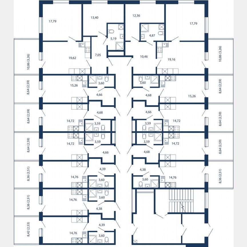 3-к. апартаменты, 67,9 м², 1/5 эт.