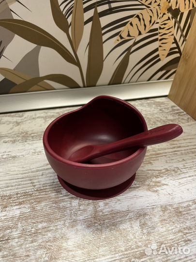 Тарелка на присоске с ложкой