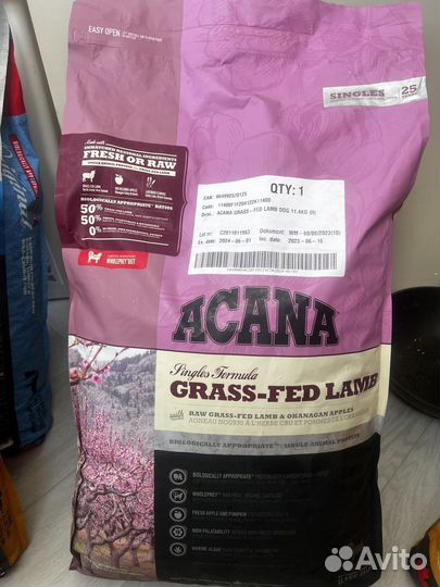 Сухой корм для собак Acana Grass-Fed 11.4 кг Lamb