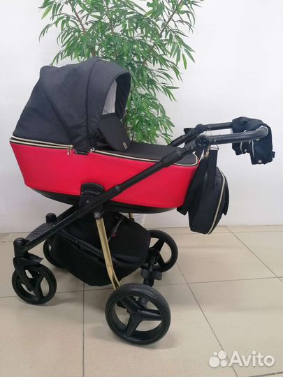 Коляска 3в1 Adamex Reggio (Black/Red)