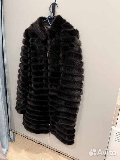 Шуба норка с кожей