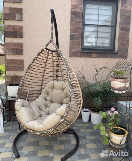 Подевесное кресло качеля кокан капля ротанг