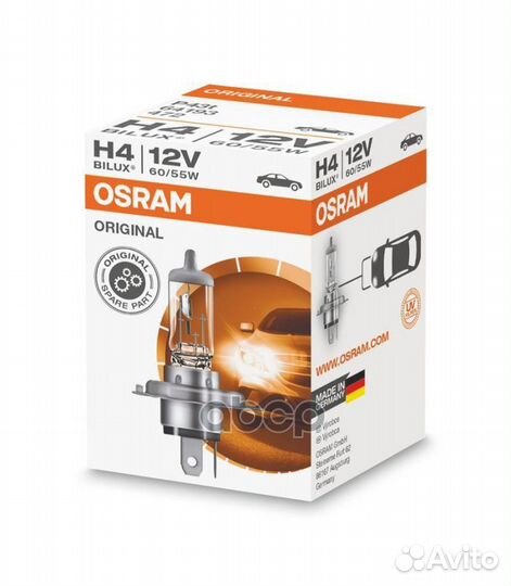 Лампа H4 12V-60/55W Стандартная, P43t 64193 Osram
