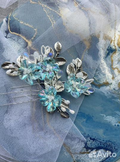 Веточка, гребень в прическу на выпускной, свадьбу