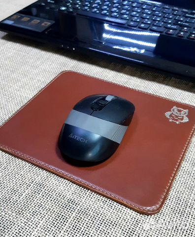 Кожаный коврик для мыши (двусторонний со вставкой)