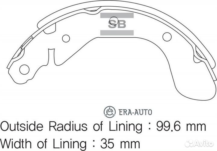 Sangsin brake SA129 SA129SNS 919717 колодки барабанные з.\ Daewoo Kalos 1.2/1.4 ABS 02