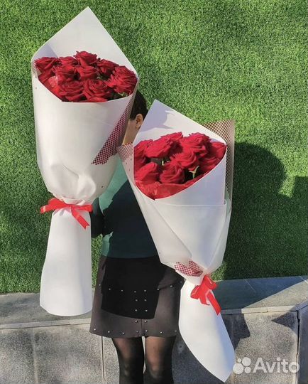 Розы в дизайнерской упаковке, есть доставка