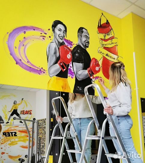 Роспись стен и витрин