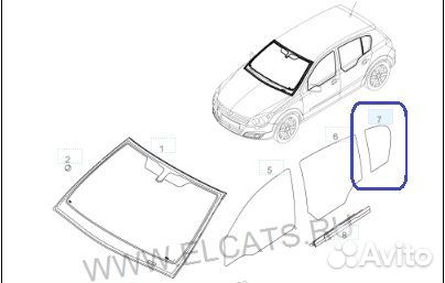 Стекло боковое заднее левое Opel Astra H 5D