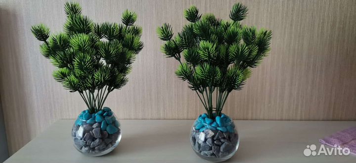 Цветы искусственные для декора в горшке