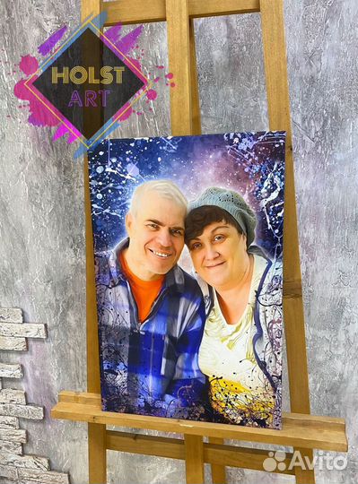 Портрет по фото на холсте