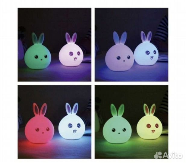 Беспроводной детский ночник светильник Зайчик