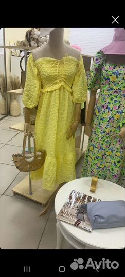Жёлтое летнее платье