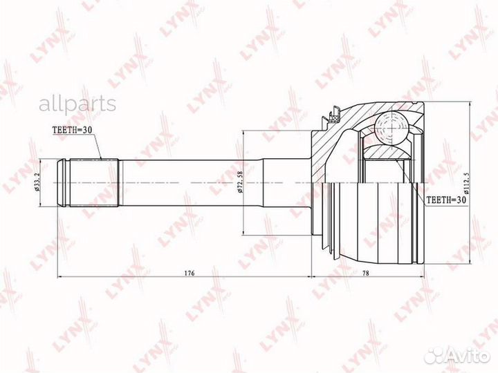Lynxauto CO-7532 ШРУС наружный lynxauto CO-7532