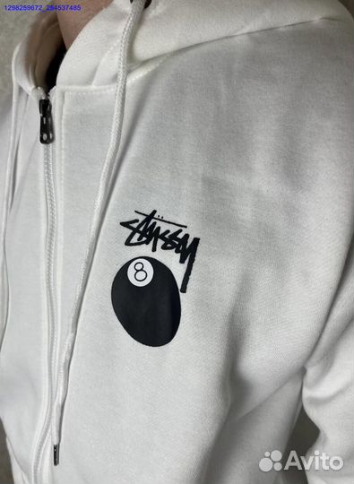 Зип худи Stussy белое (Арт.82861)