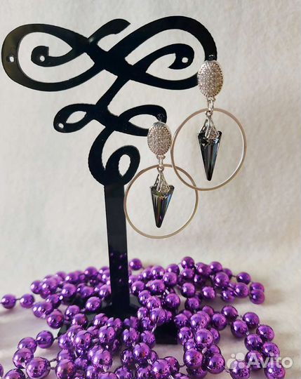 Серьги с кристалами swarovski