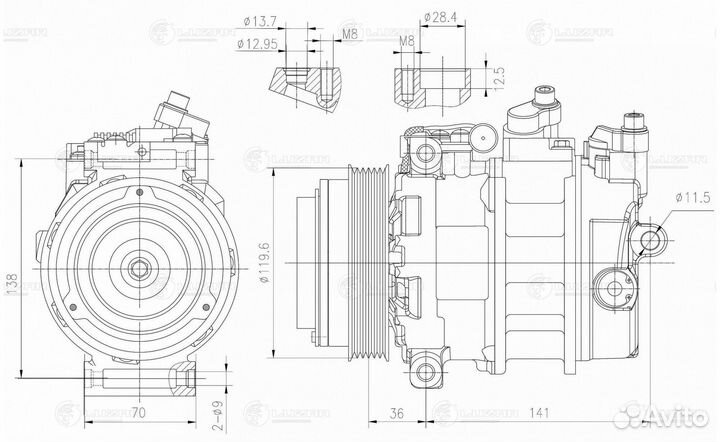 Компрессор кондиционера MB C(W202) /E(W210) /sprin