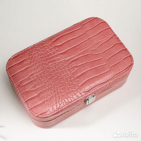 Шкатулка кожзам для украшений 'Кожа питона' светло