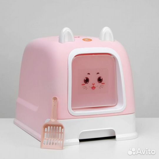 Туалет-домик с большим выдвижным поддоном, 53 х 41