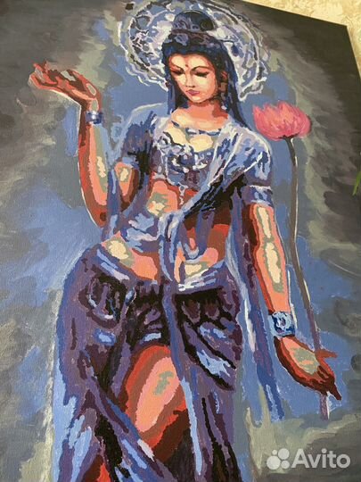 Картина буддизм девушка с лотосом