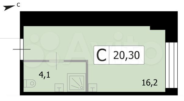 Квартира-студия, 20,3 м², 5/8 эт.
