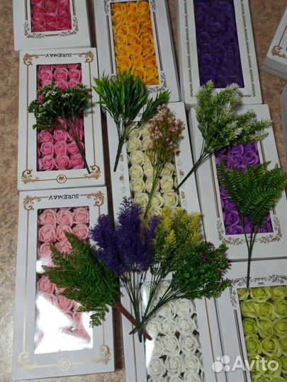 Мыльные розы в коробке