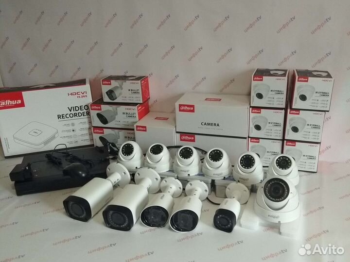 Комплект видеонаблюдения 4Мп Dahua 12 камер zoom