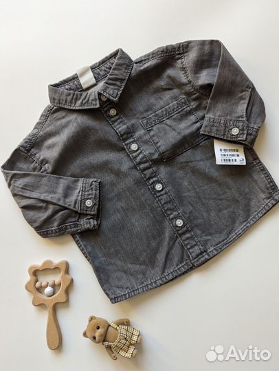 Новая джинсовая рубашка h&m 68, 74