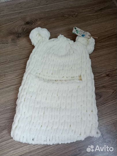 Балаклава вязаная с ушками новая