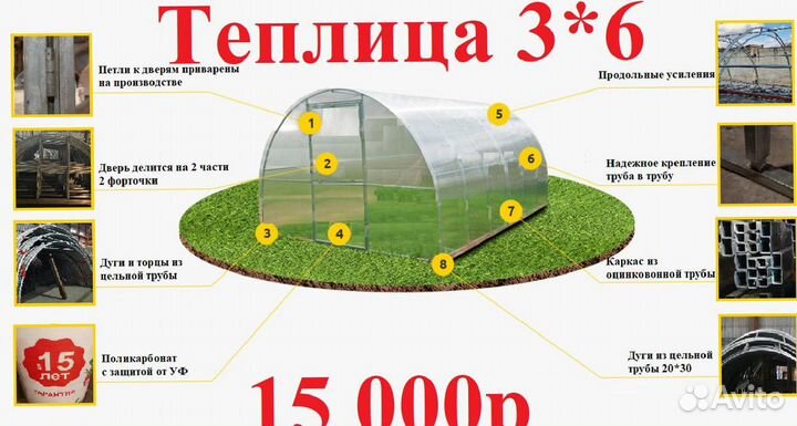Теплица крепкая