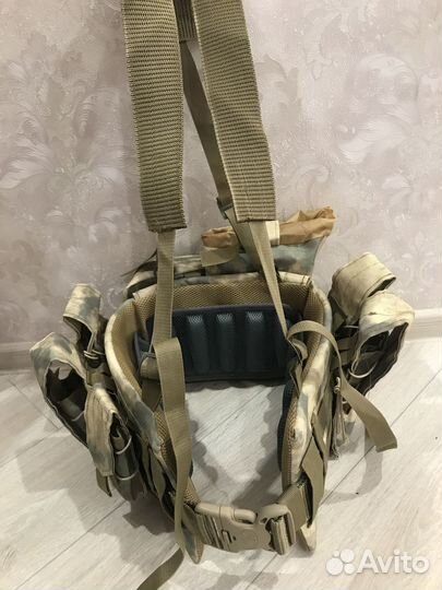 Боевой разгрузочный пояс с подсумками варбелт мох