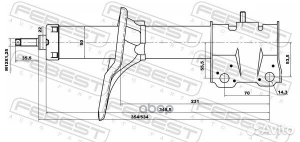 Амортизатор передний mitsubishi lancer 03-08 04
