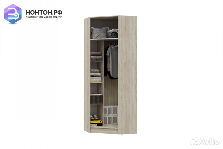 Шкаф Мартина угловой белый / дуб сонома