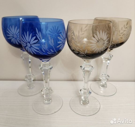 Фужеры цветной хрусталь
