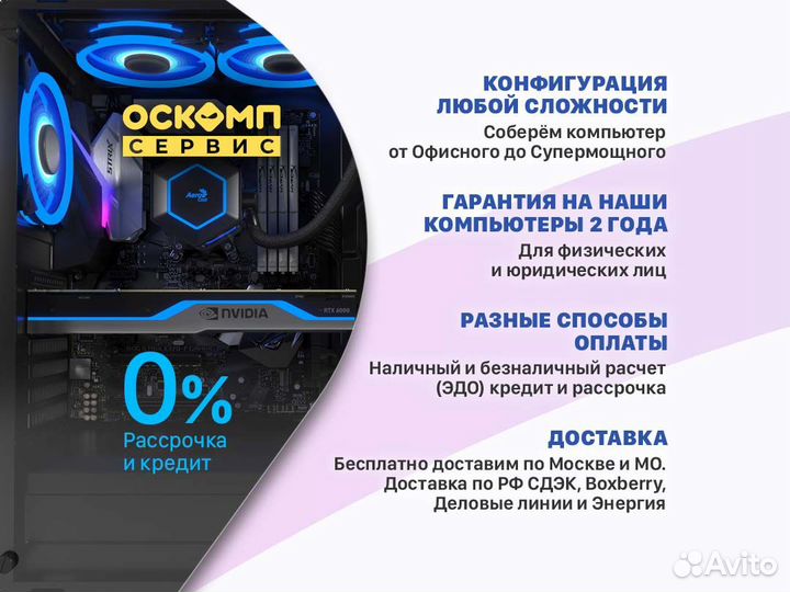 Игровой пк intel core i7 RTX 4070Ti/4090. Подольск