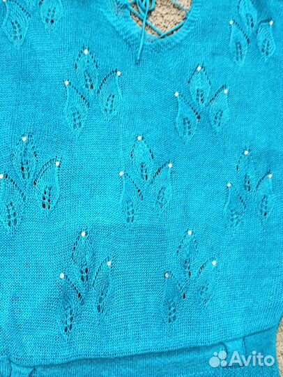 Туника пляжная вязаная