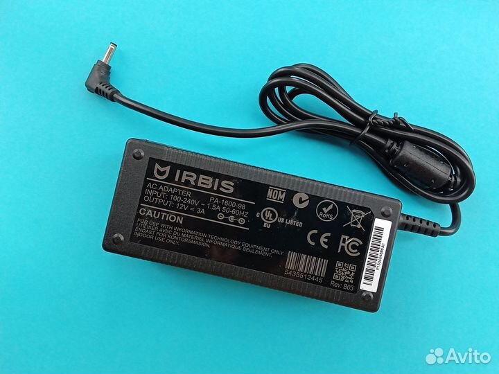 Блок питания Irbis 12V 3A (зарядное устройство)