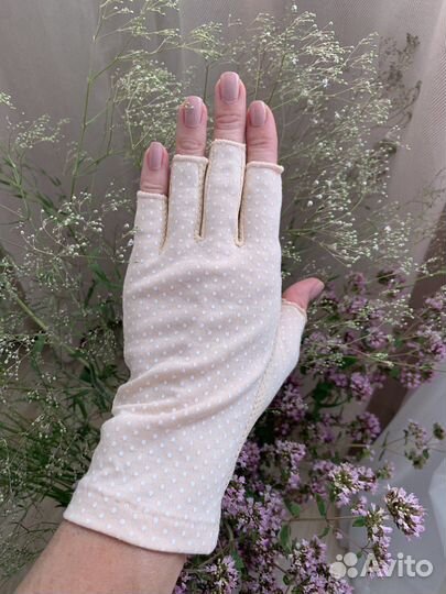 Японские солнцезащитные перчатки, слоновая кость
