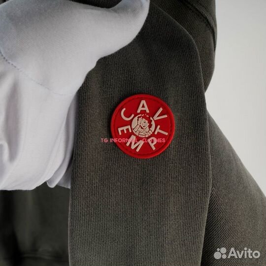 Худи cav empt темно серое оверсайз overdye