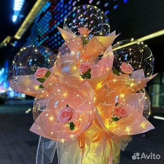Живая Роза в шаре с подсветкой 45см
