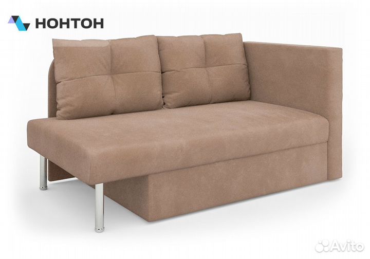 Диван выкатной Алиса велюр бежевый