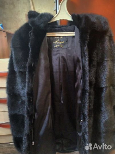 Шуба норковая с капюшоном