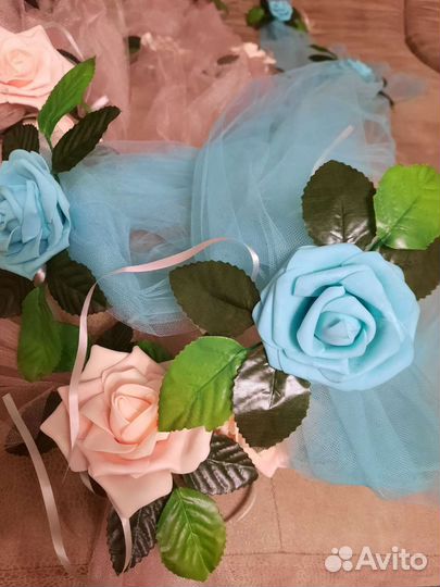 Украшения на свадебные машины 3шт