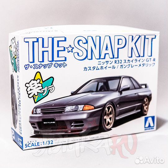 Сборная модель Nissan Skyline GTR R32 серый (SnapK