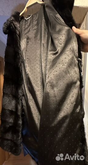 Шуба норковая с капюшоном