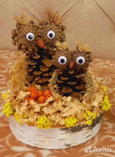 Осенняя поделка Совушки в сад/школу