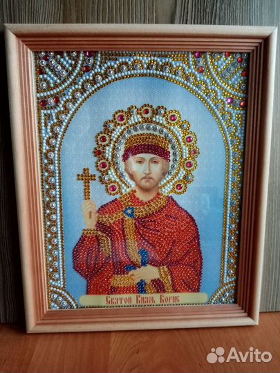 Алмазная мозаика Икона святой князь борис