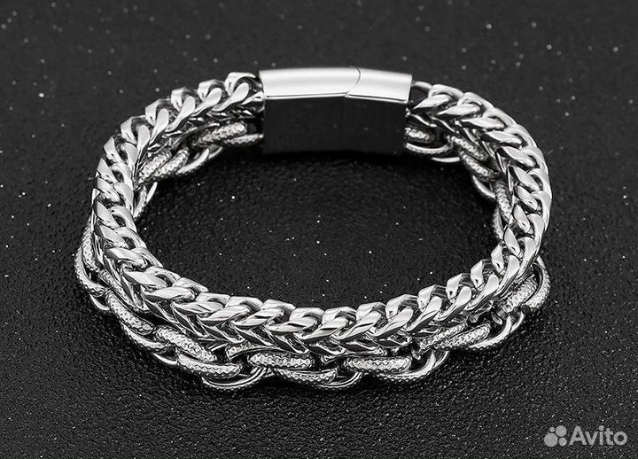 Мужской стальной браслет цепь S353