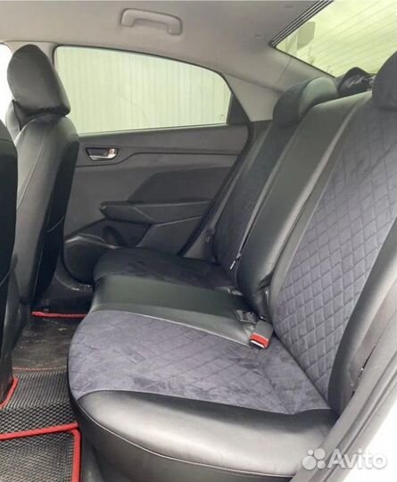 Чехлы Kia Rio 3 (2011-2017) Алькантара ромб